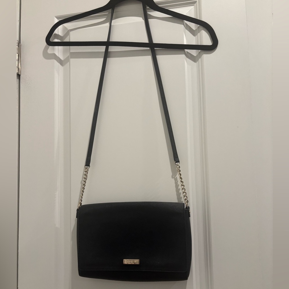 Kate Spade Black Crossbody Bag with Gold Accents